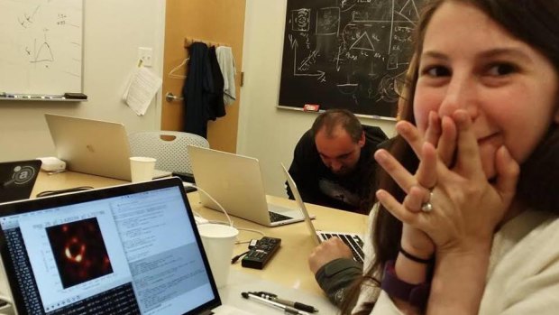 Scientist Katie Bouman after the first image of a black hole takes shape.