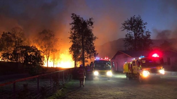 The Thornton bushfire in Queensland's Lockyer Valley.