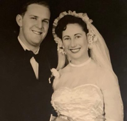 George and Viv on their wedding day.