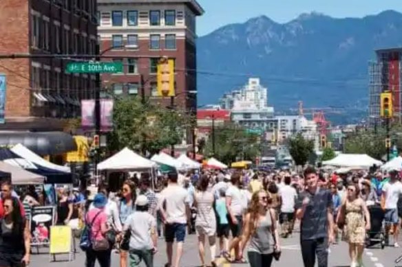 Central Vancouver’s “no car day” in September 2023.