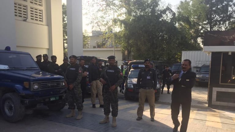 Security was tight before the final of the 2017 Pakistan Super League in Lahore.