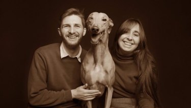 Jasmine Peucker is looking for a rental property in the tightest market Perth has experienced in over 40 years. Pictured here with her partner Cameron and their rescue greyhound Lucy.