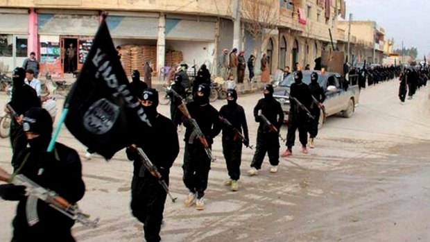 Islamic State militants in Raqqa in 2014.
