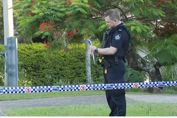 Police at the scene in Slacks Creek last Friday.