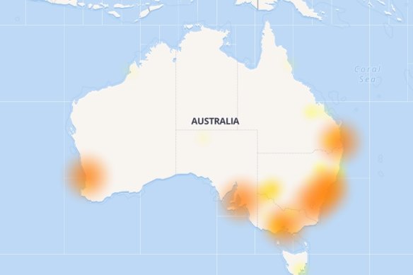 The Down Detector website at 6.30pm.