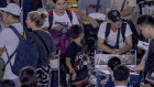 Long queues of passengers at the check-in counters at Ninoy Aquino International Airport in Manila, amid the global IT disruption caused by the  Microsoft outage. 