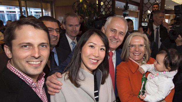 Alex Turnbull (left) with wife Yvonne, daughter Isla and parents Malcolm and Lucy Turnbull.