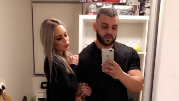 The happy couple - Rosa Adilovic and her boyfriend Gabriel Issa have been charged with running a cocaine delivery business.