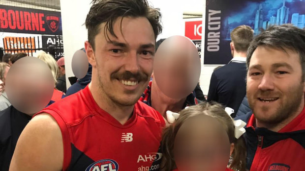 Melbourne footballer Michael Hibberd with his brother Geoffrey.