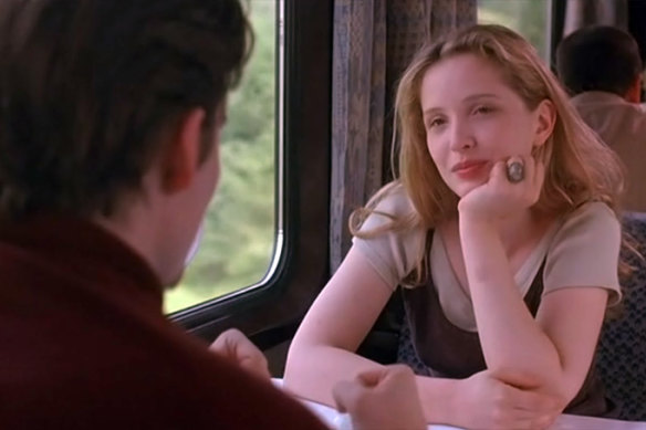 A classic example of the “meet-cute”: Celine (Julie Delpy) and Jesse (Ethan Hawke) have a chance meeting on a train in Before Sunrise.