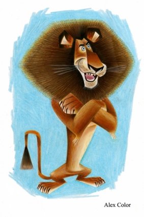 The exhibition delves into the creation of hit movies such as Madagascar (2005) illustrated by Craig Kellman.