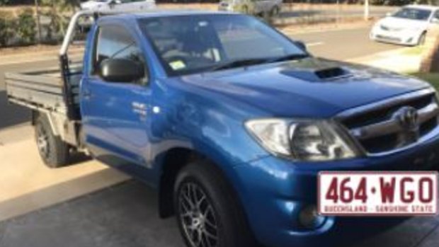 Mr Derrick may be travelling in a blue 2011 Toyota Hilux utility, similar to the one pictured.
