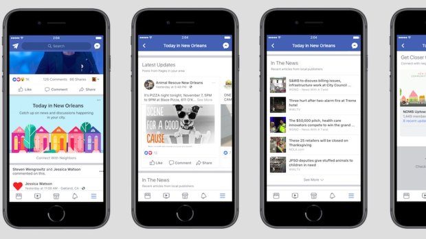 Facebook has launched its feature 'Today in' in 10 Australian cities.