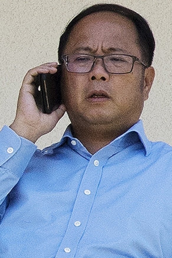 Chinese political donor Huang Xiangmo on the balcony of his Mosman home.