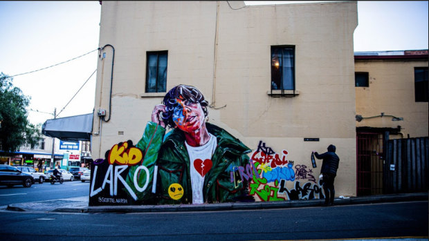 Street artist Scott Marsh's mural in Chapel Lane, Waterloo.