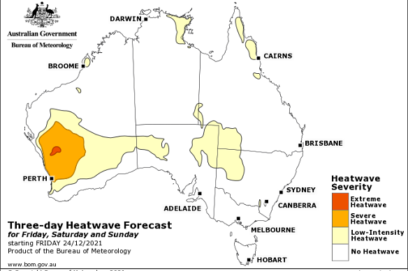 The Bureau of Meteorology is predicting a heatwave for Christmas.