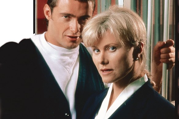 A young Hugh Jackman and Deborra-Lee Furness in Correlli.