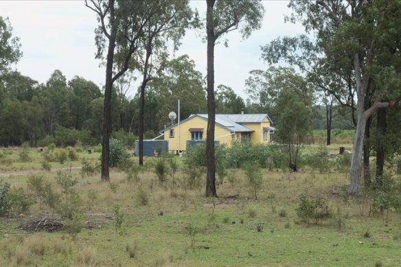 The house on Wains Road in Wieambilla, Queensland, where six people including two police constables were shot dead. 