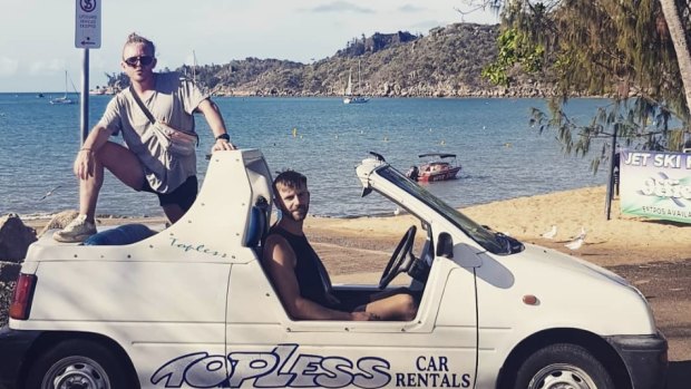 Shark attack victims Alistair Raddon (left) and Danny Maggs (right) pictured on Magnetic Island.