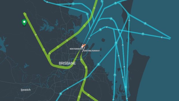 Flight paths over south-eastern suburbs.