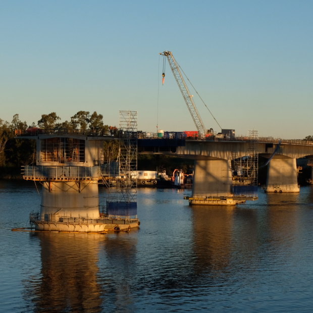 The new bridge being built over the Clarence River at Grafton is a state government project, but for some locals is still a signal that politicians are doing something.