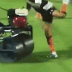 Andros Townsend sent to the ground and rolled over. 