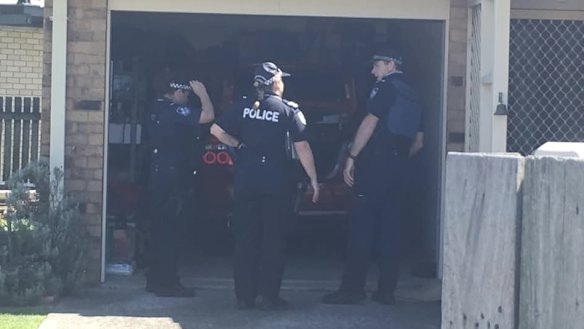 Police at the Buddina home.