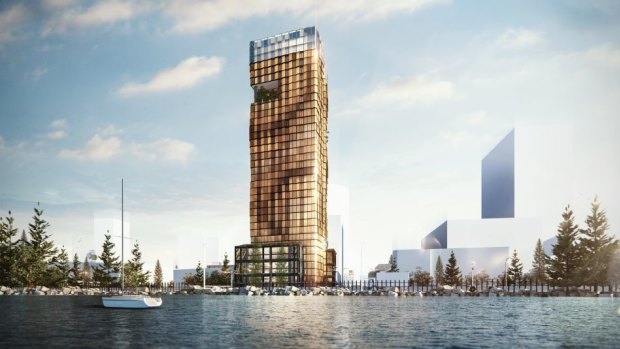 Hillam Architects' tower design for Bowman Street/Melville Parade, South Perth. 