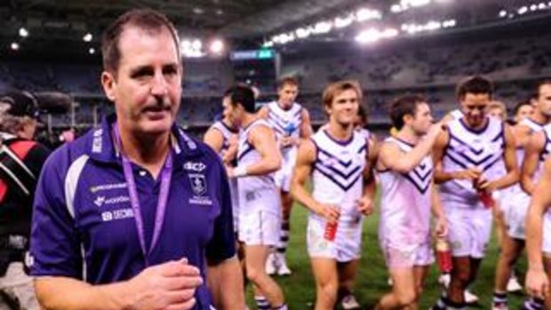 Fremantle coach Ross Lyon has his team working on quicker ball movement in 2018.