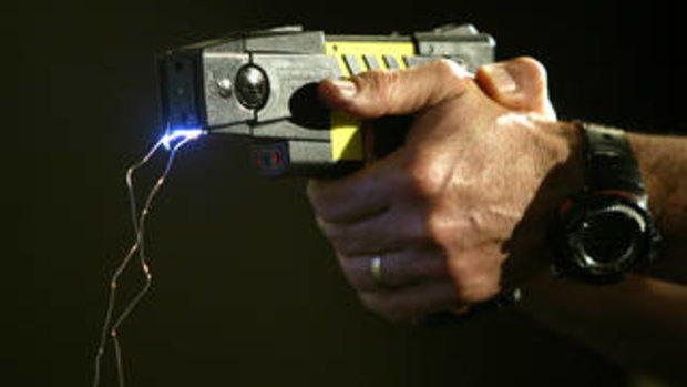 Shock tactics: Police have trialled the use of electrical stun guns as a non-lethal alternative.