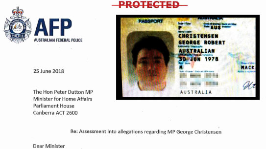 The AFP has released a letter it sent about George Christensen’s travel.