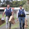 Police officers at the Waitākere incident on Anzac Valley Rd.