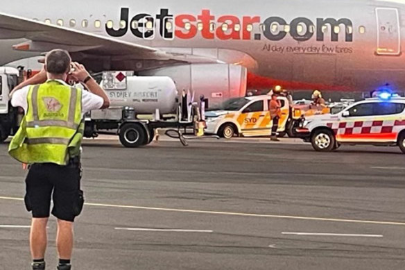 The crash on the tarmac at Sydney Airport occurred about 5.30am on Monday.