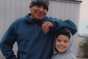 Jose Flores jnr, 10, pictured here with family, was the only member of his family who did not escape from the shooting.