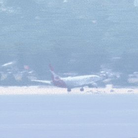 Qantas flight QF144 lands in Sydney.