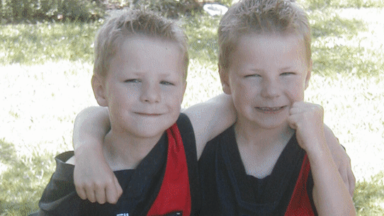Carlton’s Harry McKay and twin brother, who now plays for Essendon, Ben McKay.