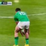 England fullback Freddie Seward was red carded for this collision.