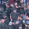 A man appears to give a Nazi salute at an A-League match on Saturday in Sydney.
