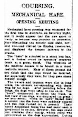 SMH article from 30 May, 1927 on first greyhound meeting at Harold Par