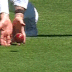 Cameron Green was given not out after the third umpire determined this catch had not carried to slip.