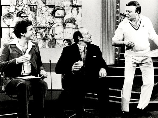 Don Lane with guest Kerry Packer and Bert Newton on the Don Lane Show.