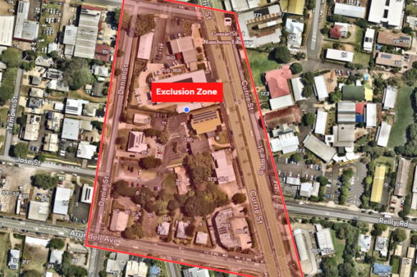 Emergency services were alerted at approximately 6am after a member of the public located a suspicious substance at Nambour Police Station along Currie Street.