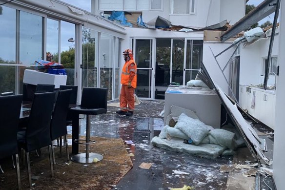 An ABC listener said the roof came off his holiday home in Eagle Bay about 3am.