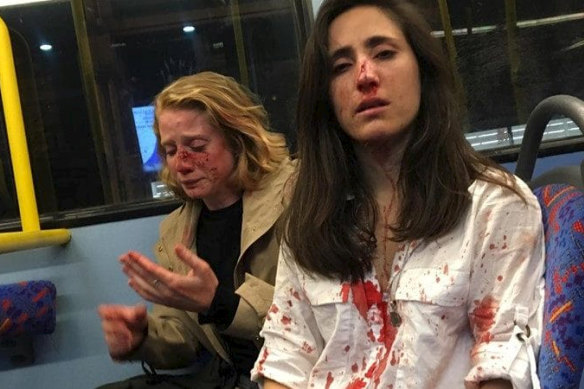 Melania Geymonat and her girlfriend Christine Hannigan were attacked on the top deck of a London night bus.