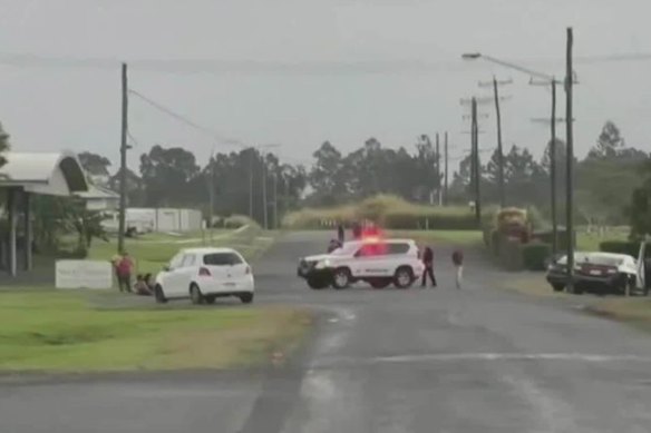 Police closed part of the highway as they searched for the man.