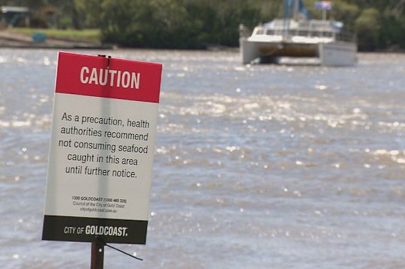 The sewage spill along the Albert River was labelled the Gold Coast’s worst environmental disaster.