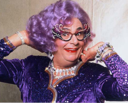 The character for which Barry Humphries was most famous: Dame Edna Everage.