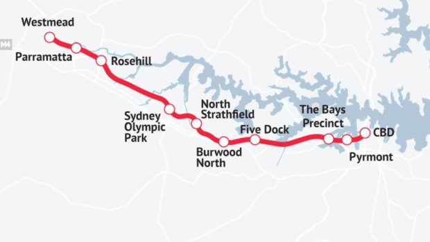 The new map of Metro West –  estimated completion date 2032 –  including the unconfirmed additional station in Rosehill.