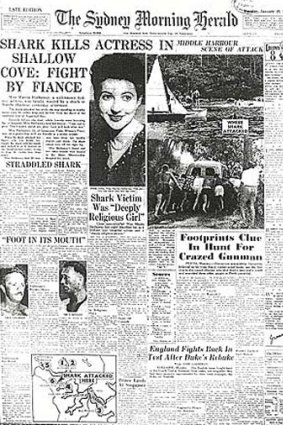 The front page of The Sydney Morning Herald on January 29, 1963 after Hathaway died.