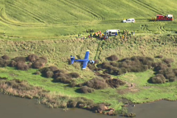 A plane crashed on the banks of Lake Connewarre on Friday morning.